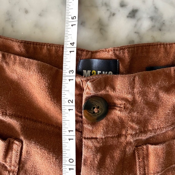Maeve Anthropologie Colette Linen Cropped Pants Women’s 29 Brown Wide Leg Boho - Picture 9 of 10